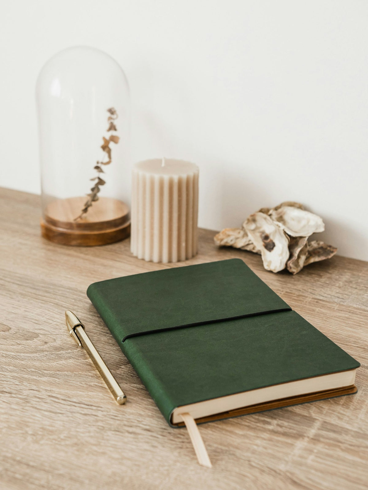 Oasis A6 leather journal, styled