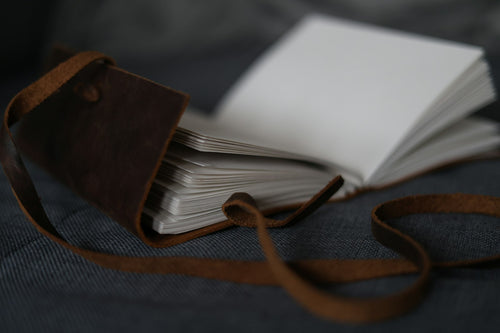 Grove A6 leather journal, open